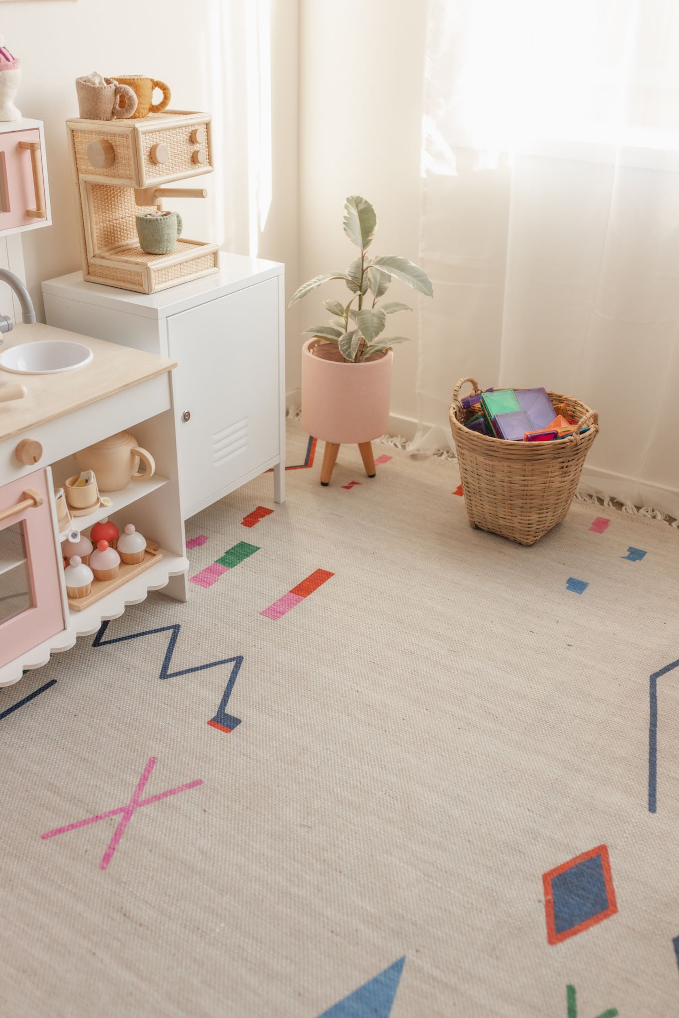 Remi Ivory Multi-Colour Abstract Tribal Indoor Outdoor Rug
