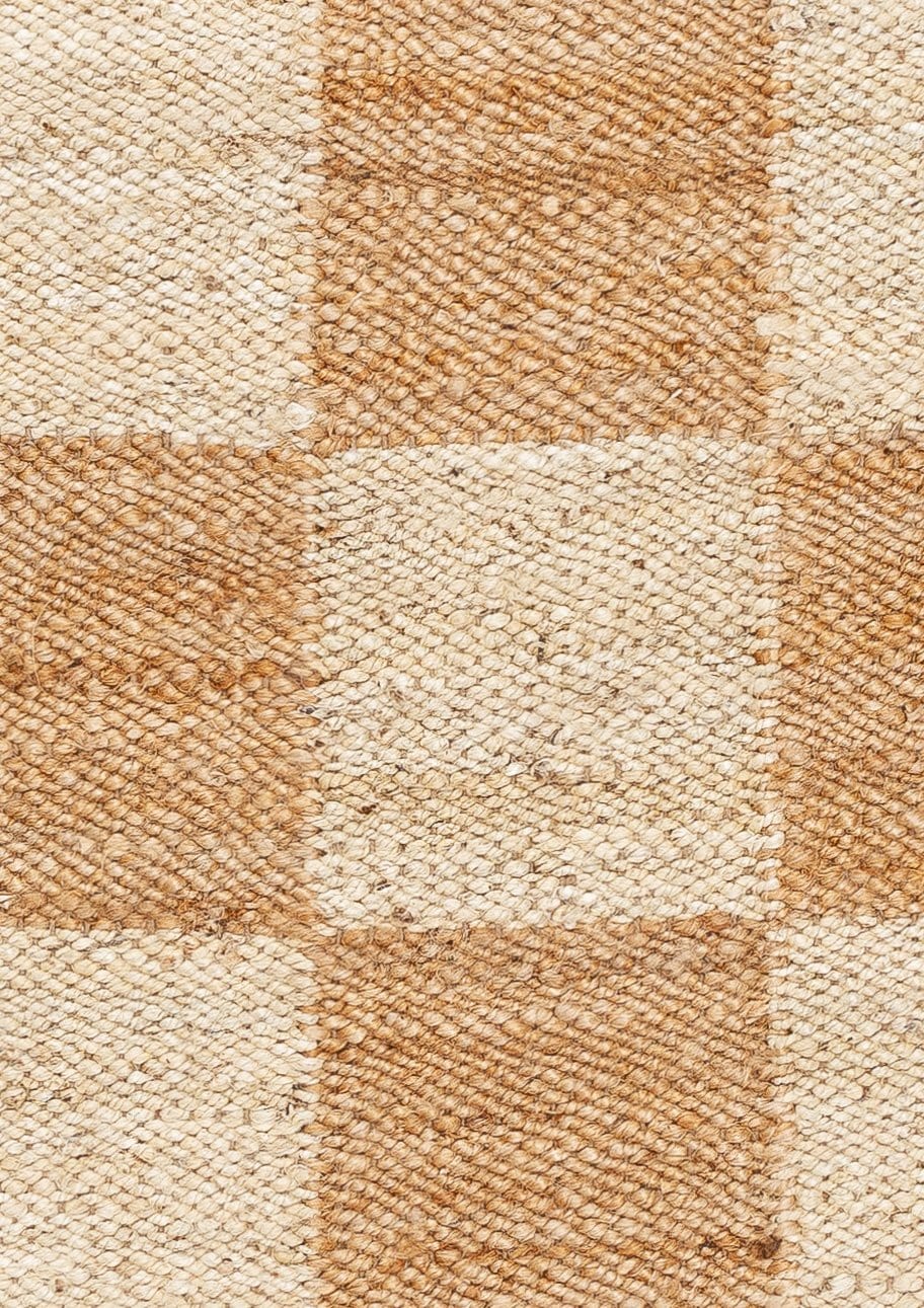 Riley Natural and Bleached Checkered Jute Rug *NO RETURNS UNLESS FAULTY