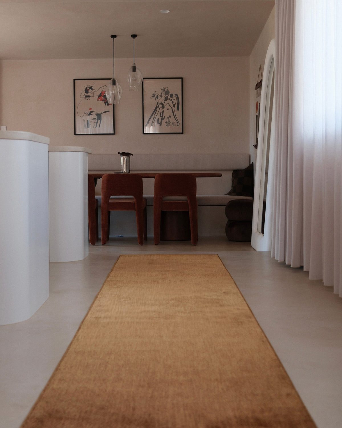 Rocha Tonal Tobacco Brown Runner Rug