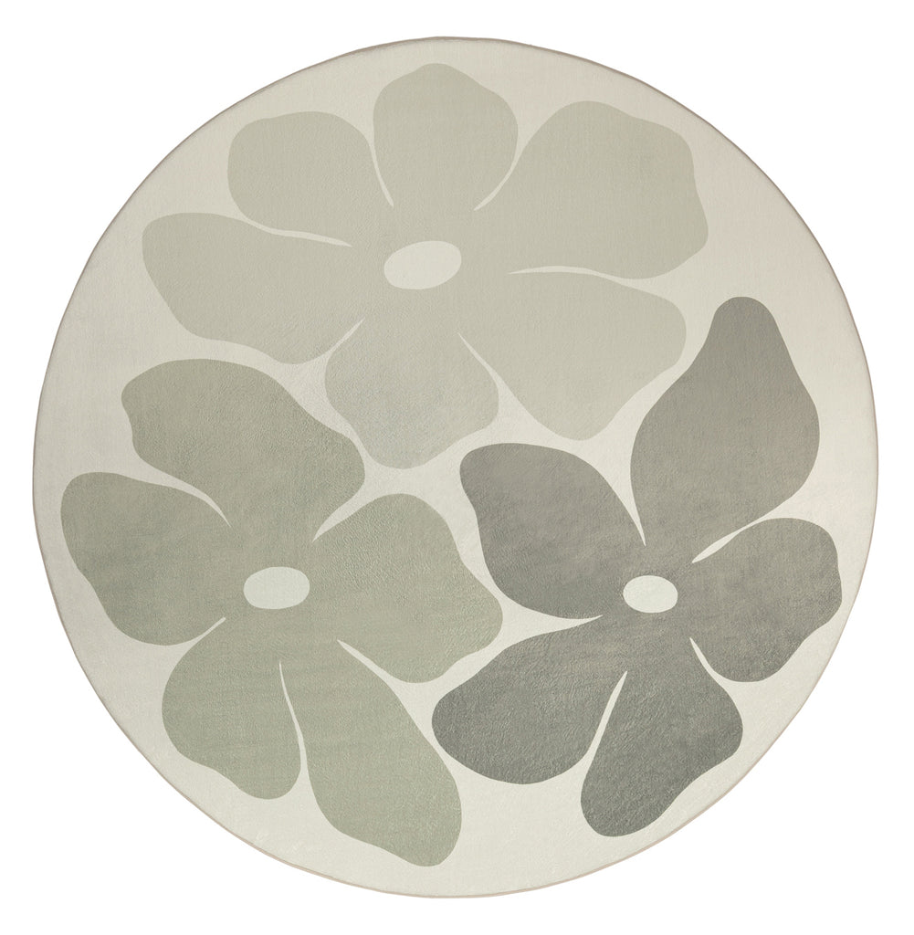 Rory Grey Green Flowers Rollie Pollie Round Playmat