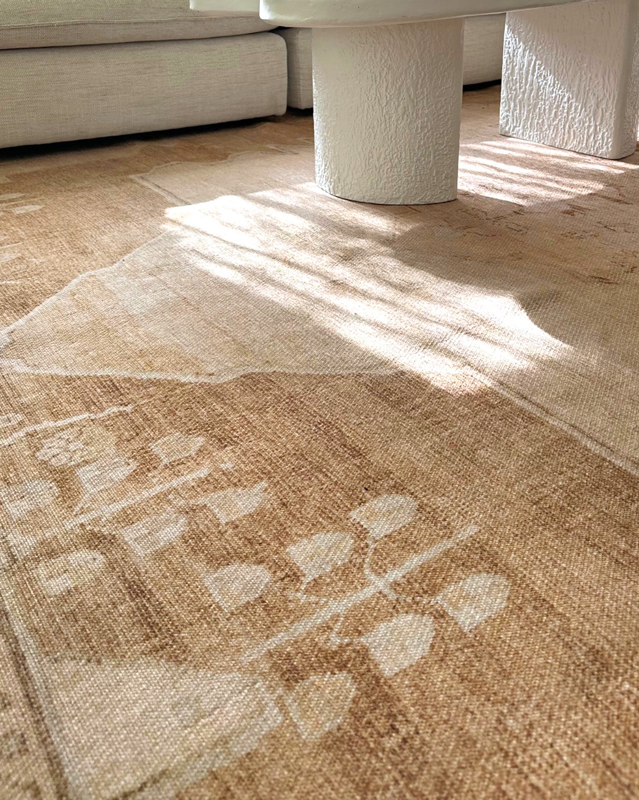 Sabine Cream and Rust Medallion Washable Rug