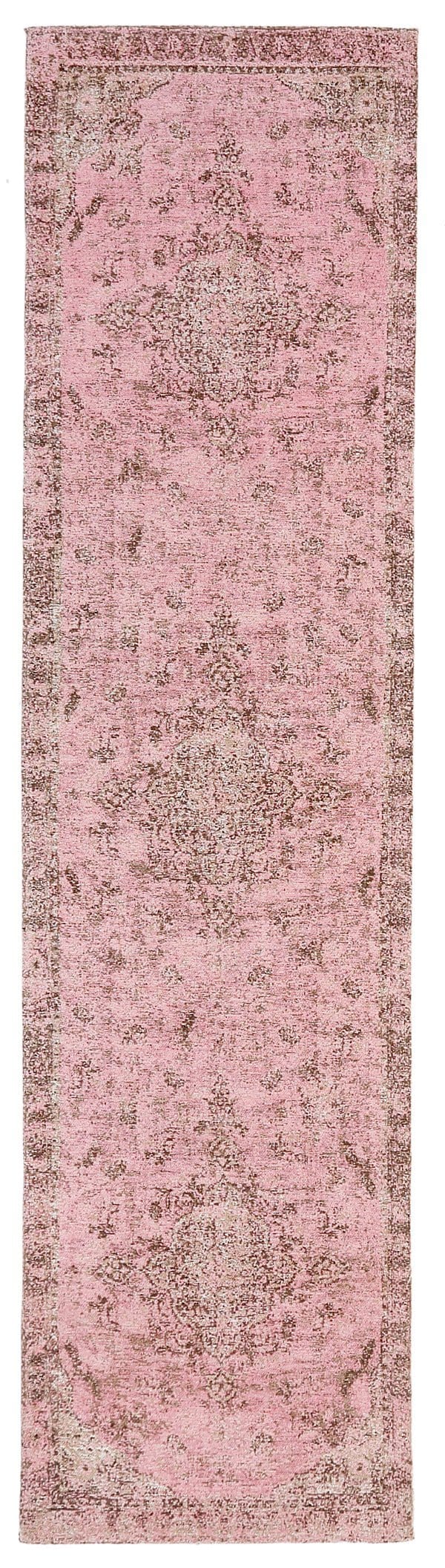 Sahara Turkish Style Pink Distressed Medallion Runner Rug