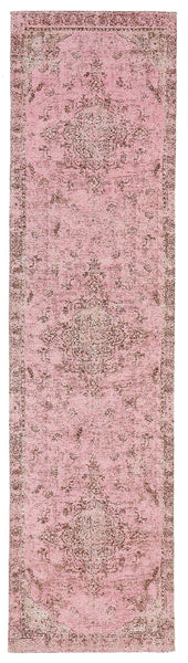 Sahara Turkish Style Pink Distressed Medallion Runner Rug