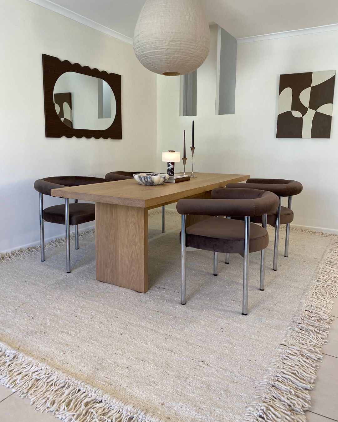 Sancha Cream Handmade Wool Fringe Rug