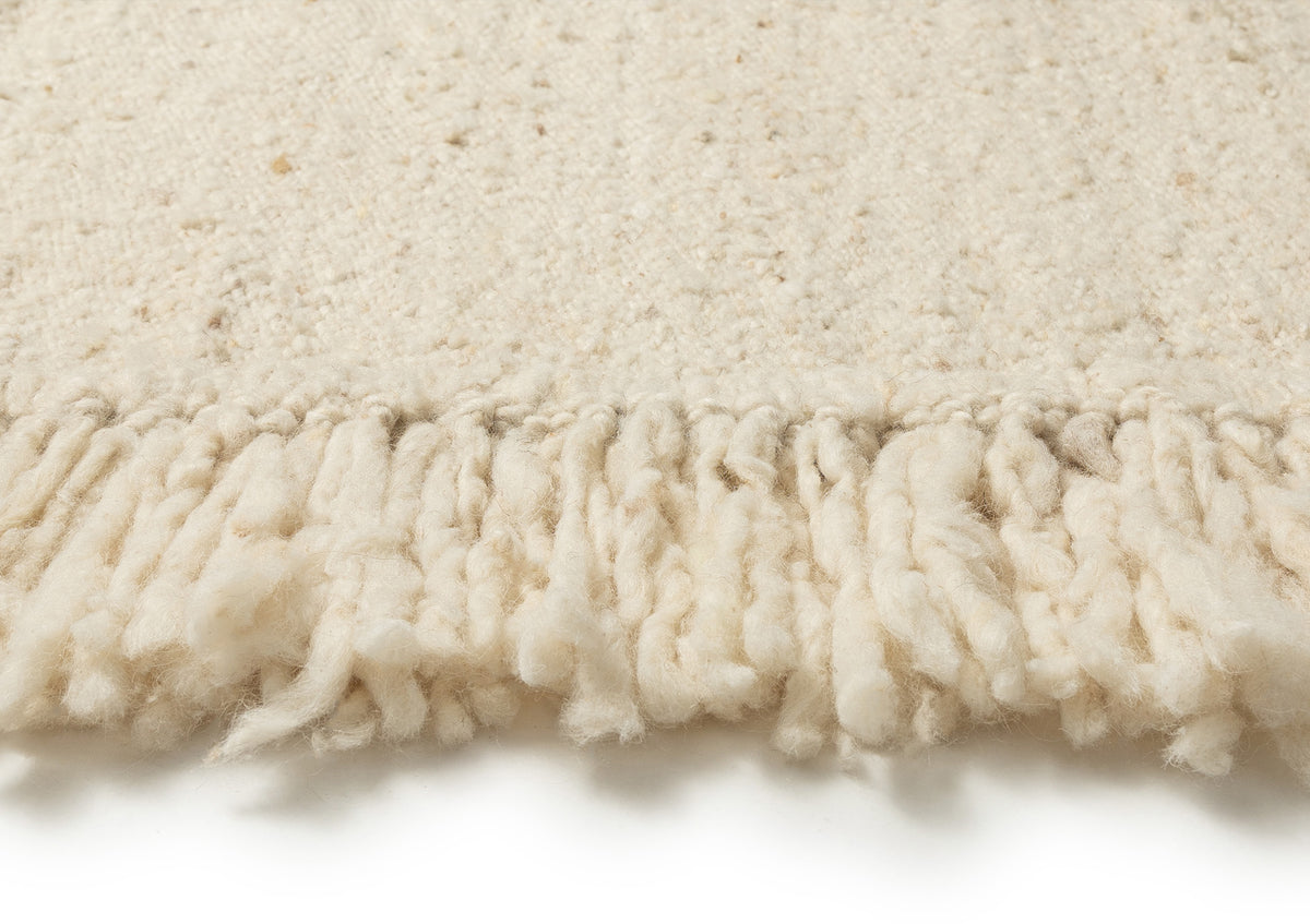 Sancha Cream Handmade Wool Fringe Rug