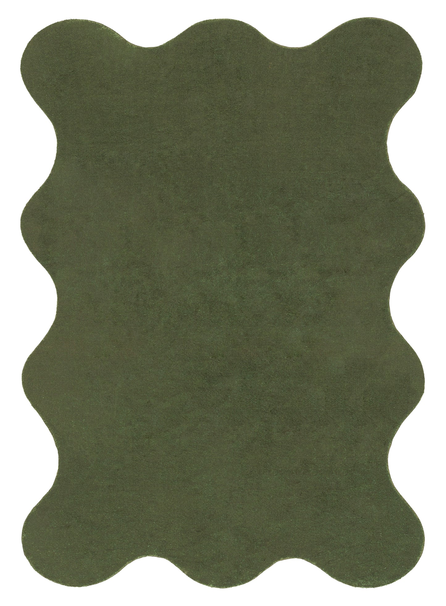 Sandara Olive Scallop Washable Rug