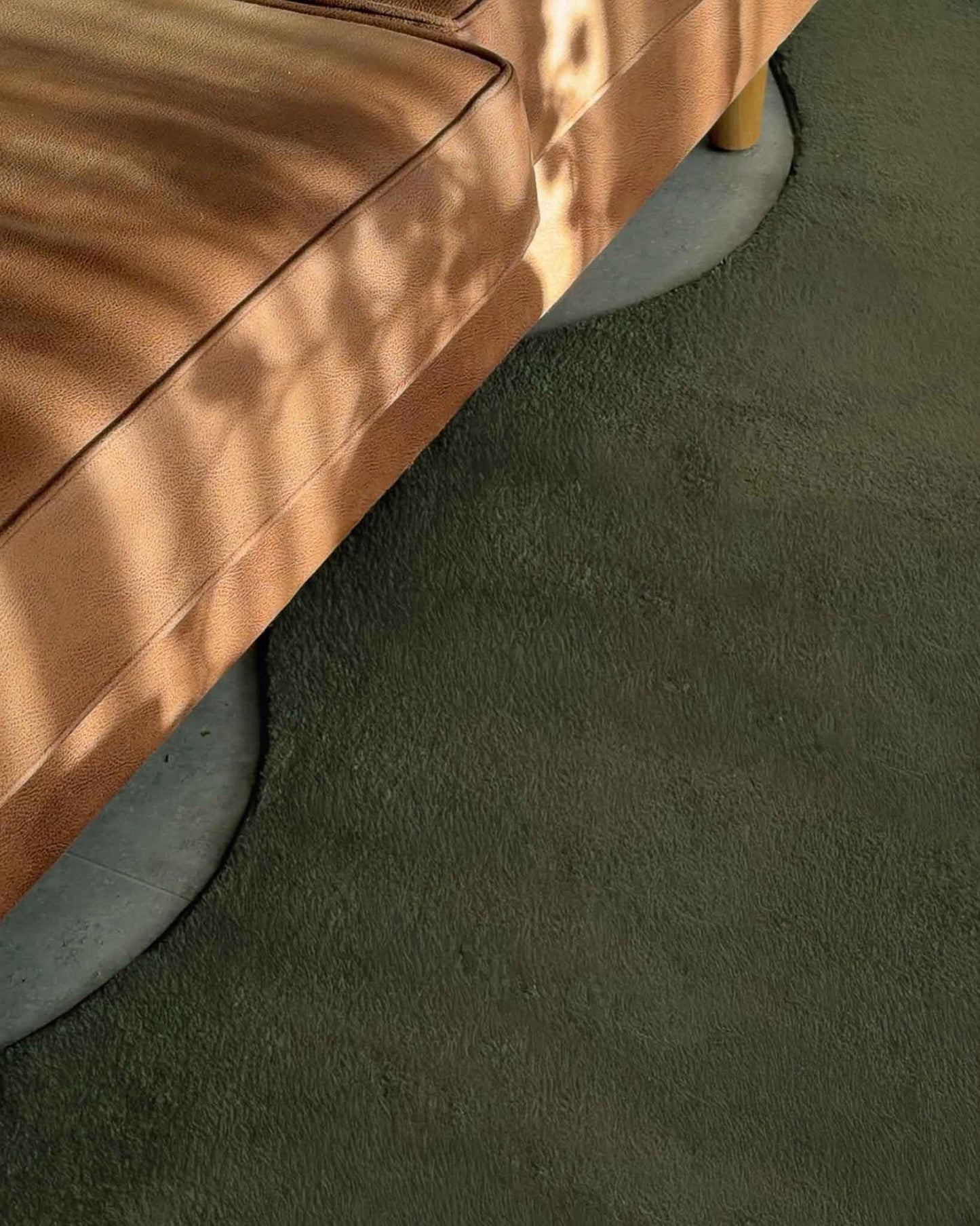 Sandara Olive Scallop Washable Rug