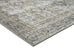 Santi Green and Grey Traditional Distressed Washable Rug