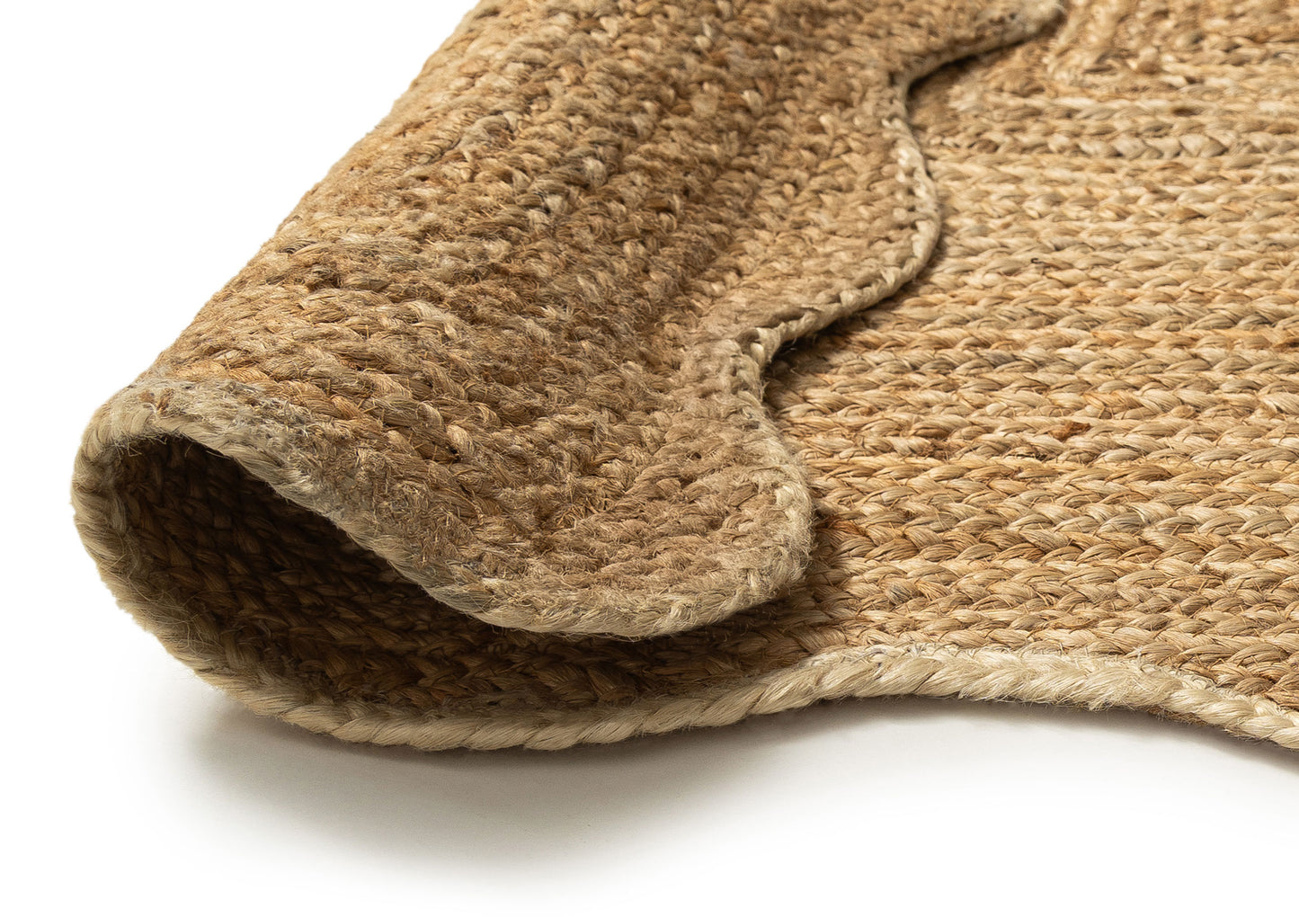 Sarandi Natural Brown Scalloped Jute Rug