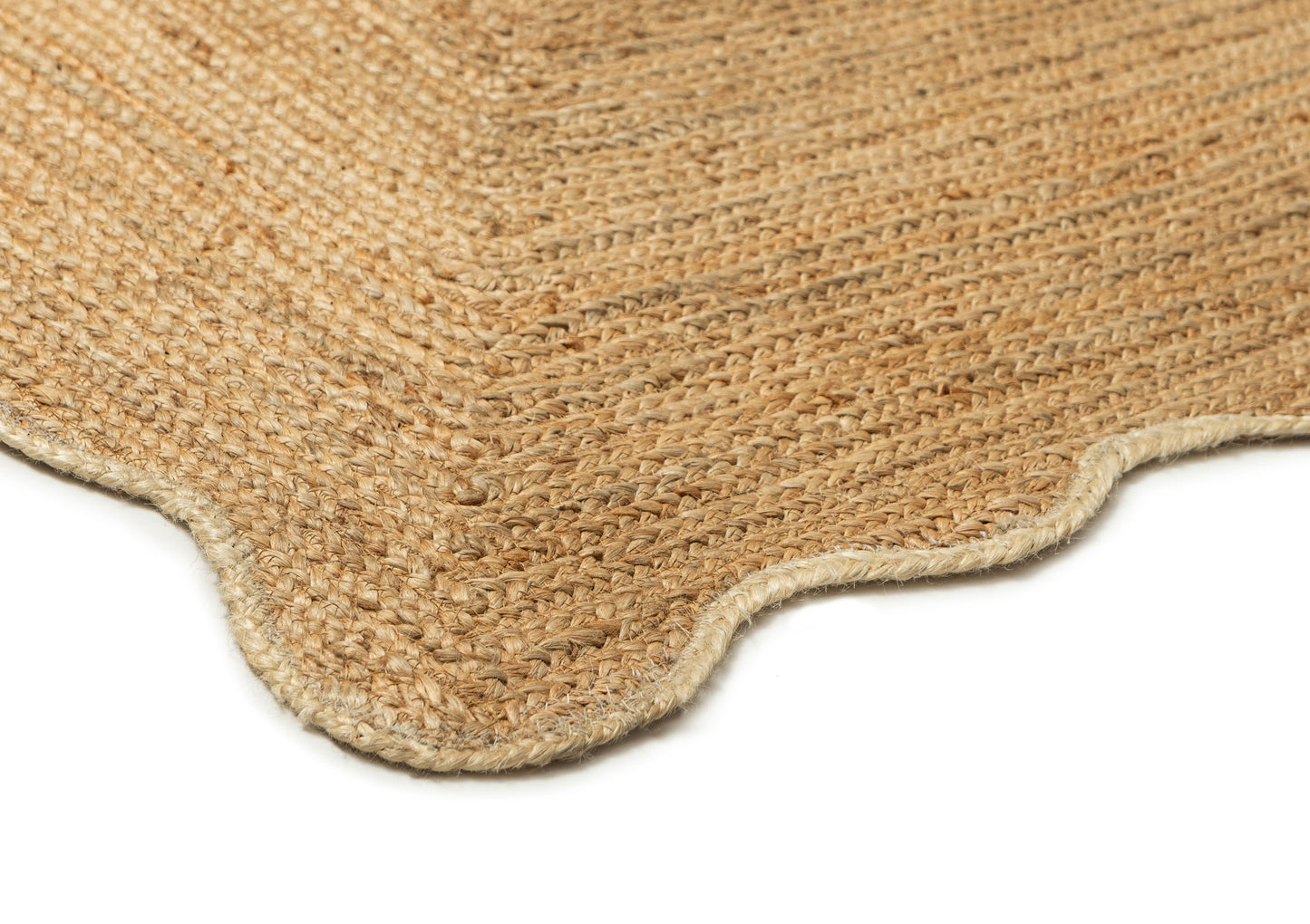 Sarandi Natural Brown Scalloped Jute Rug