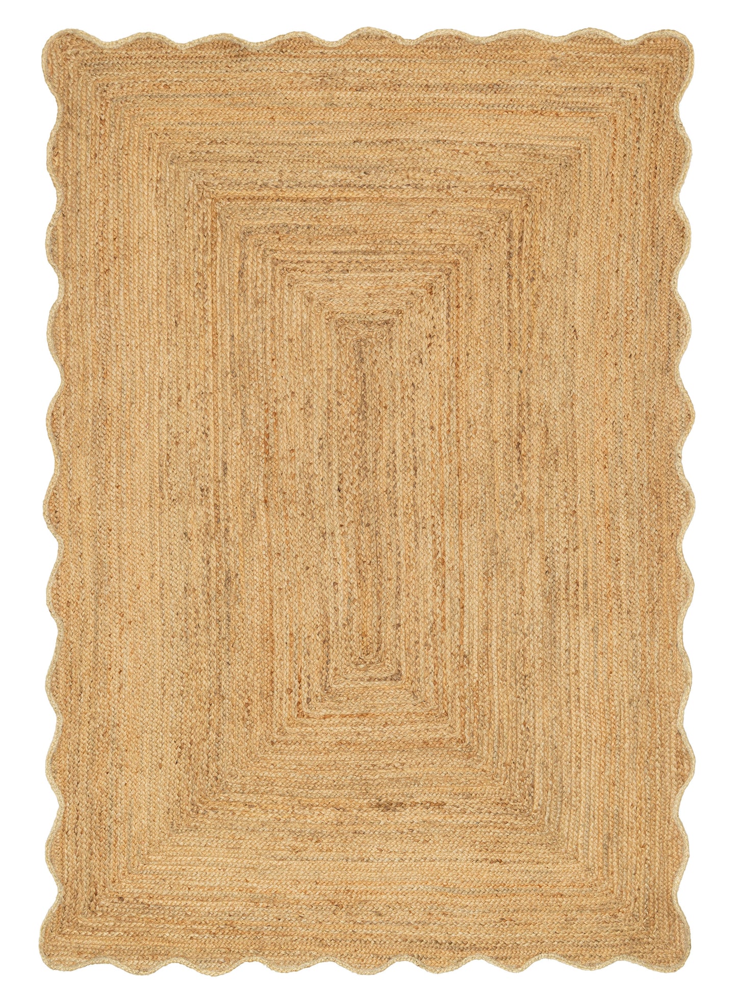 Sarandi Natural Brown Scalloped Jute Rug