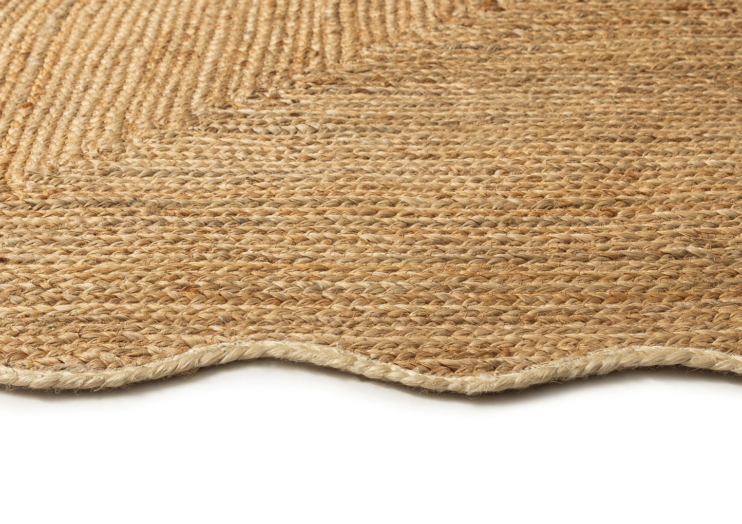 Sarandi Natural Brown Scalloped Jute Rug