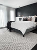 Sarita Ivory and Grey Geometric Textured Rug