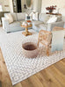 Sarita Ivory and Grey Geometric Textured Rug