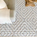 Sarita Ivory and Grey Geometric Textured Rug