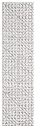 Sarita Ivory and Grey Geometric Textured Runner Rug