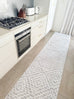 Sarita Ivory and Grey Geometric Textured Runner Rug