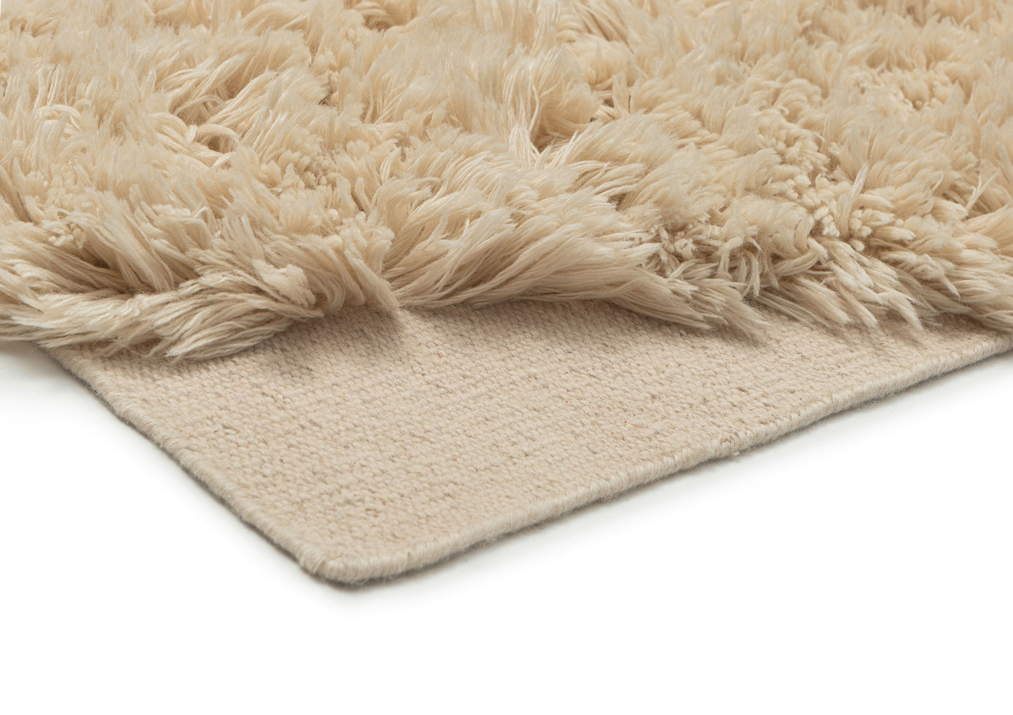 Savita Oat Sculptural Wool Shag Rug