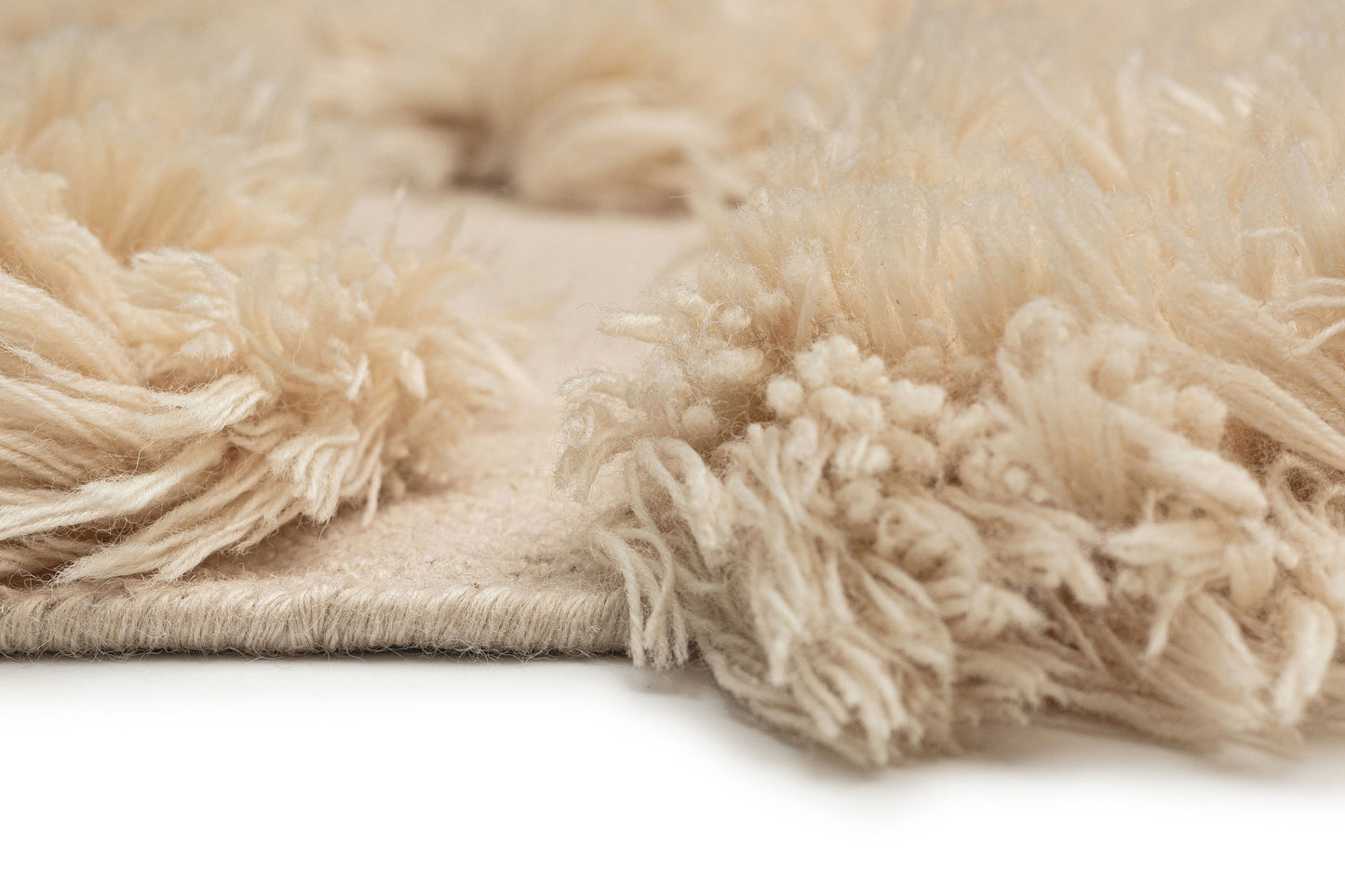 Savita Oat Sculptural Wool Shag Rug