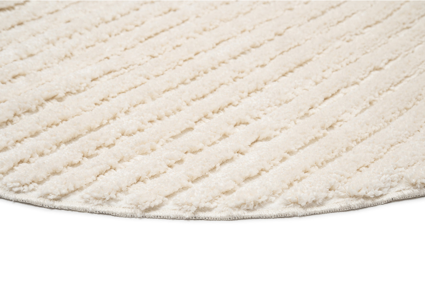 Senna Ivory Striped Round Rug