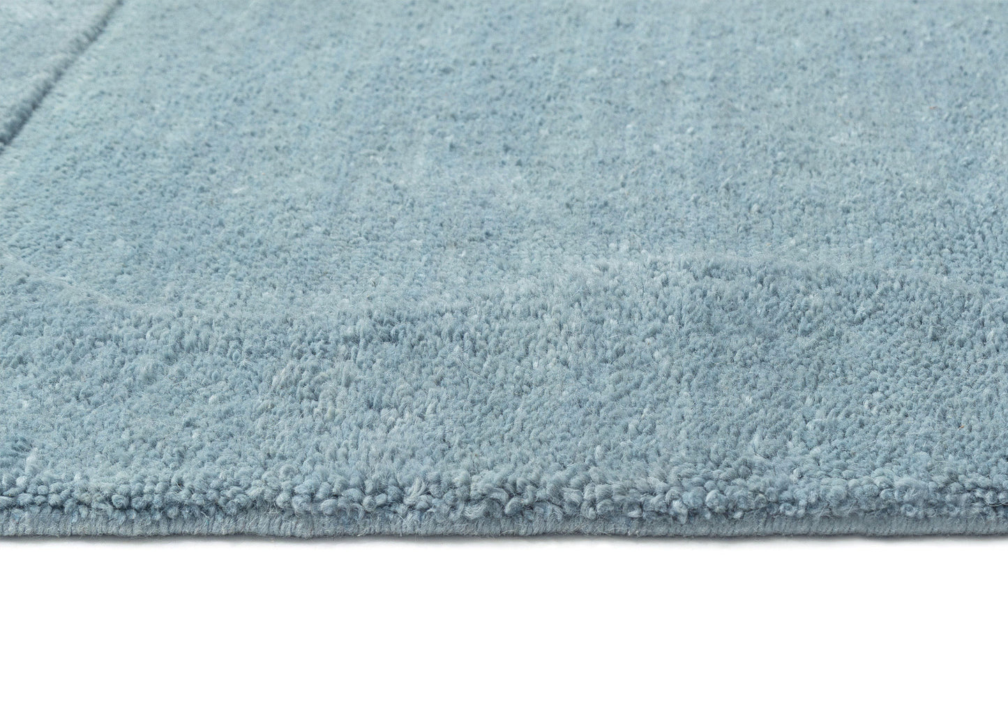Serenity Blue Wiggle Border Wool Rug