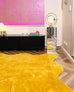 Sharra Mustard Yellow Scallop Washable Rug