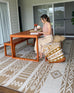 Sitaah Brown and Ivory Tribal Flatweave Indoor Outdoor Rug