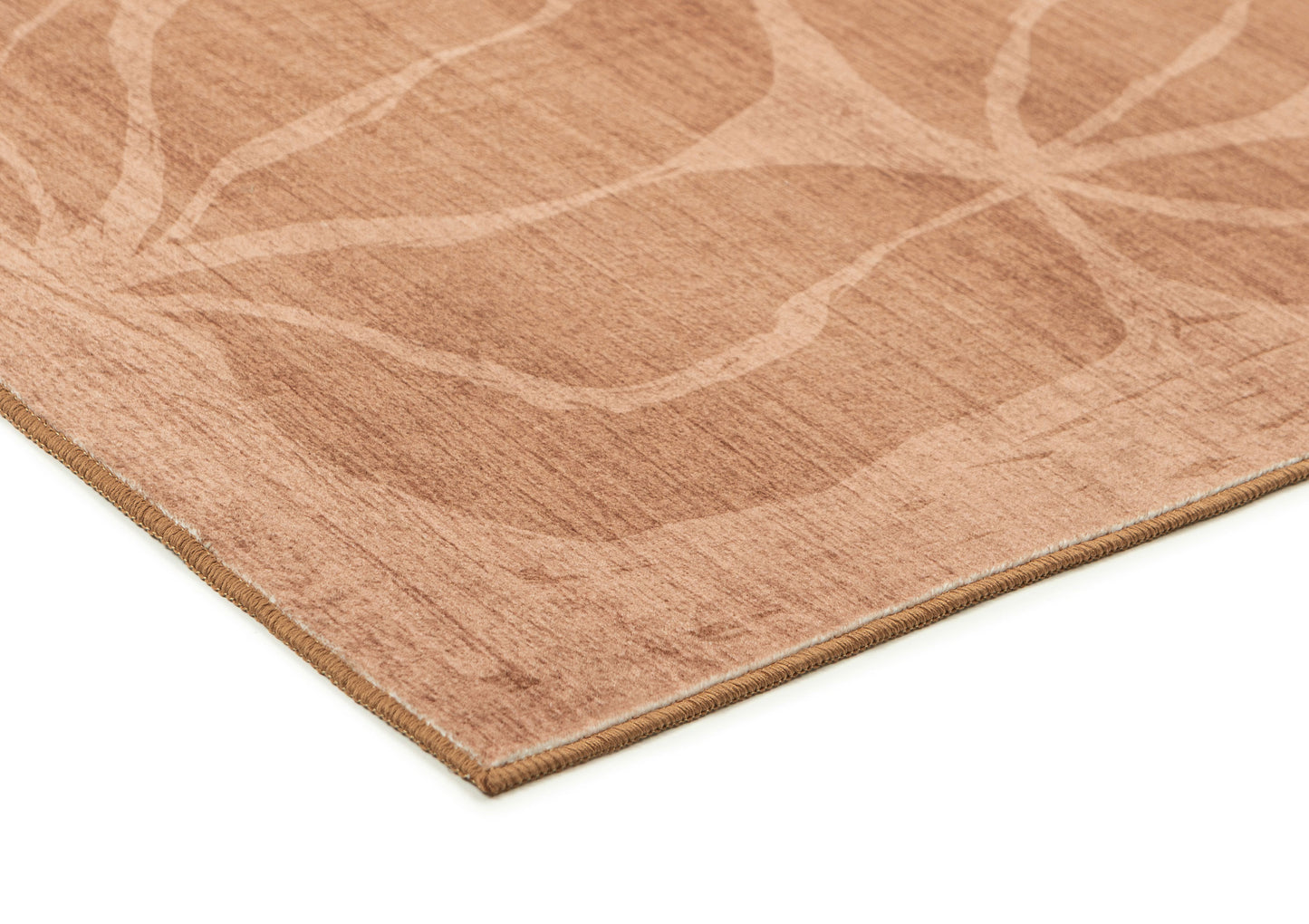 Sitar Rust Floral Washable Rug