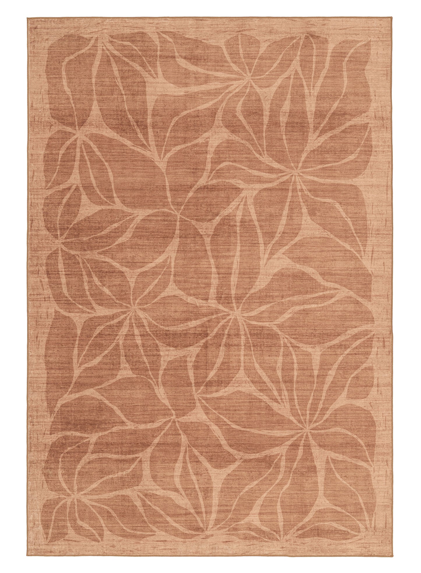 Sitar Rust Floral Washable Rug