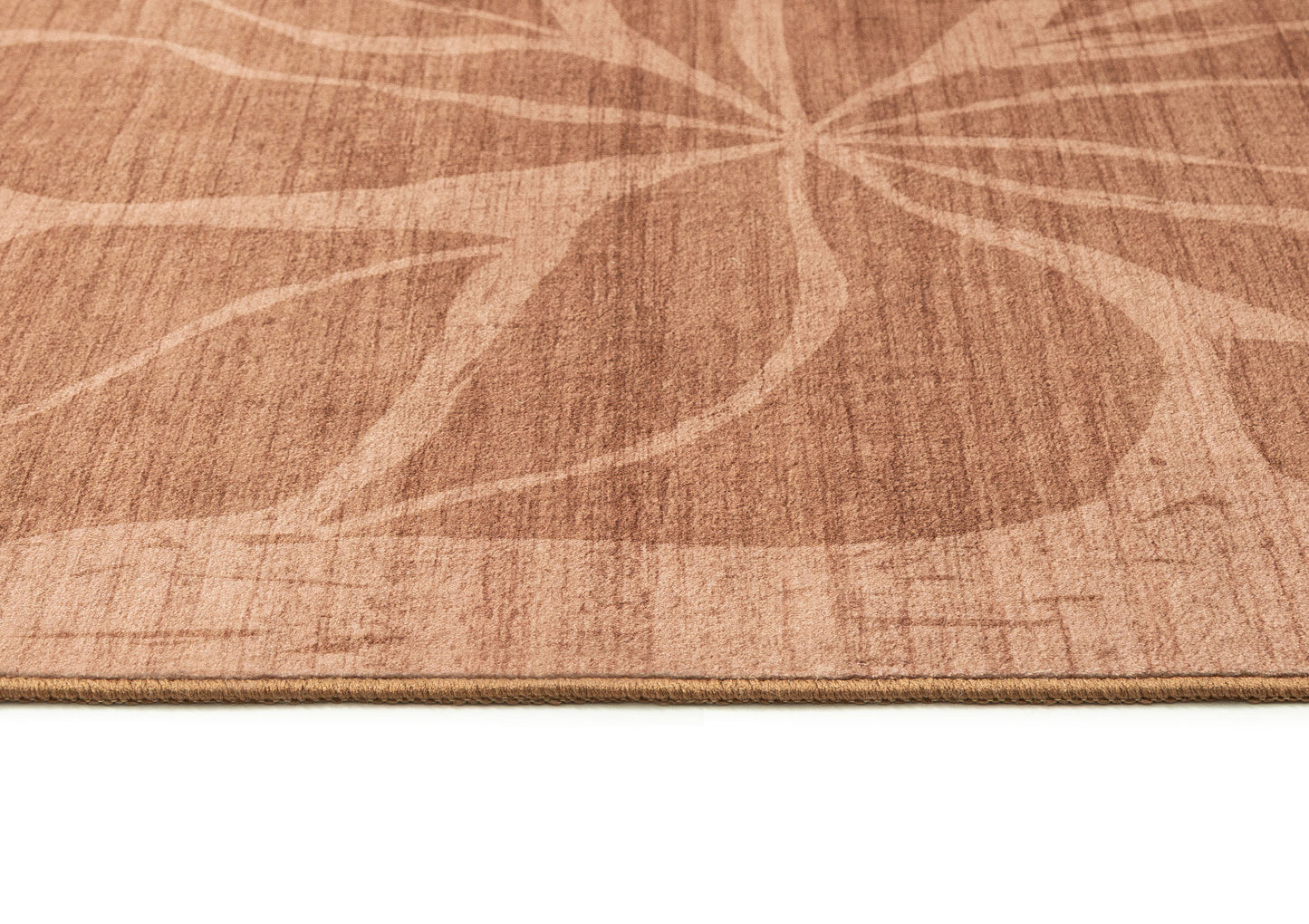 Sitar Rust Floral Washable Rug