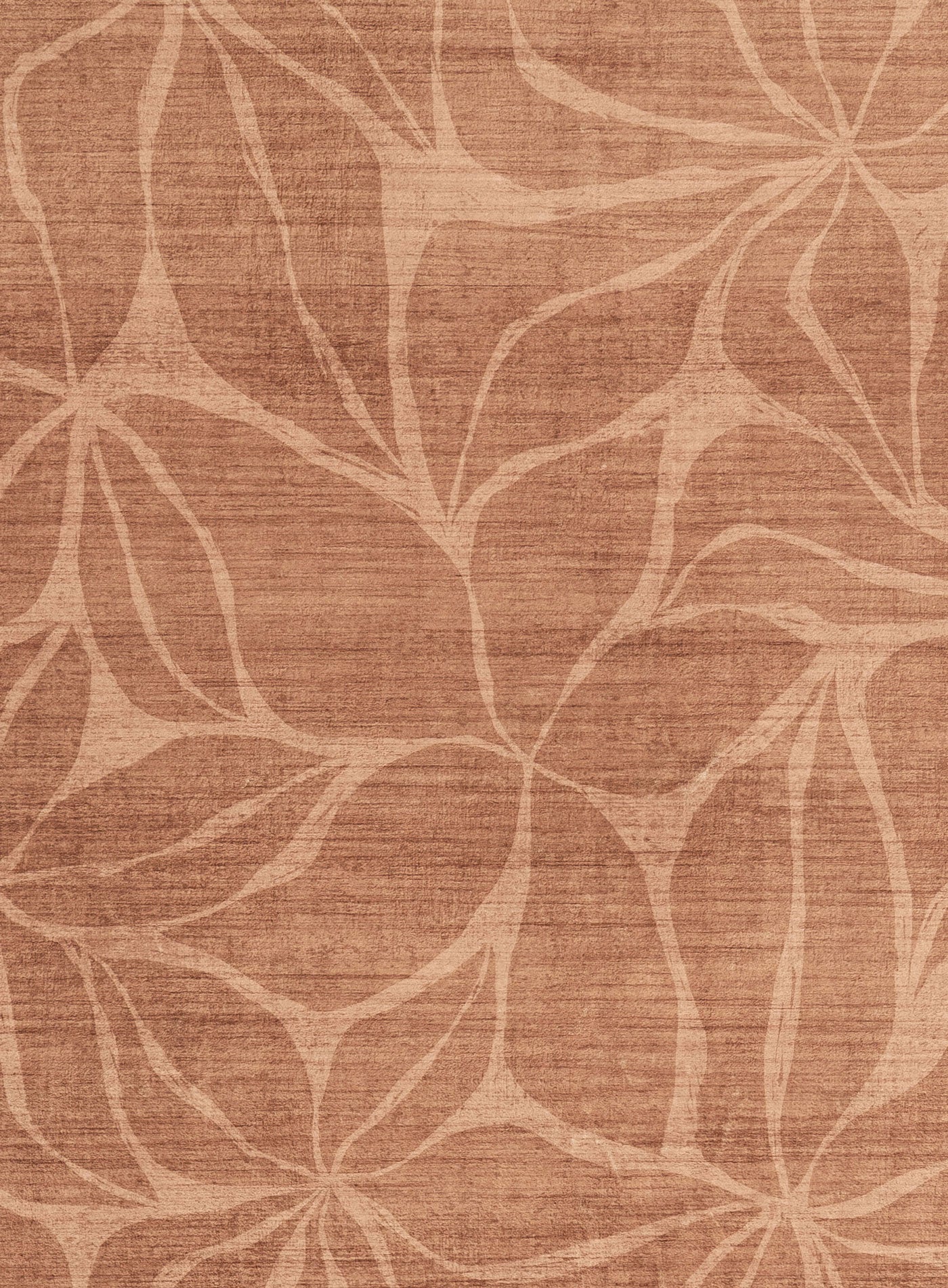 Sitar Rust Floral Washable Rug