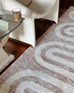 Sloan Beige Curve Pattern Washable Rug