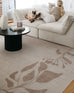 Solange Beige and Brown Botanical Border Washable Rug