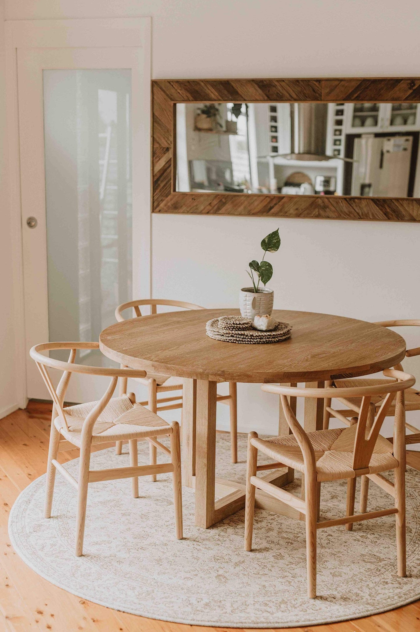 Moselle Beige and Brown Floral Distressed Round Rug