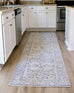 Sonia Beige and Grey Floral Pattern Runner Rug