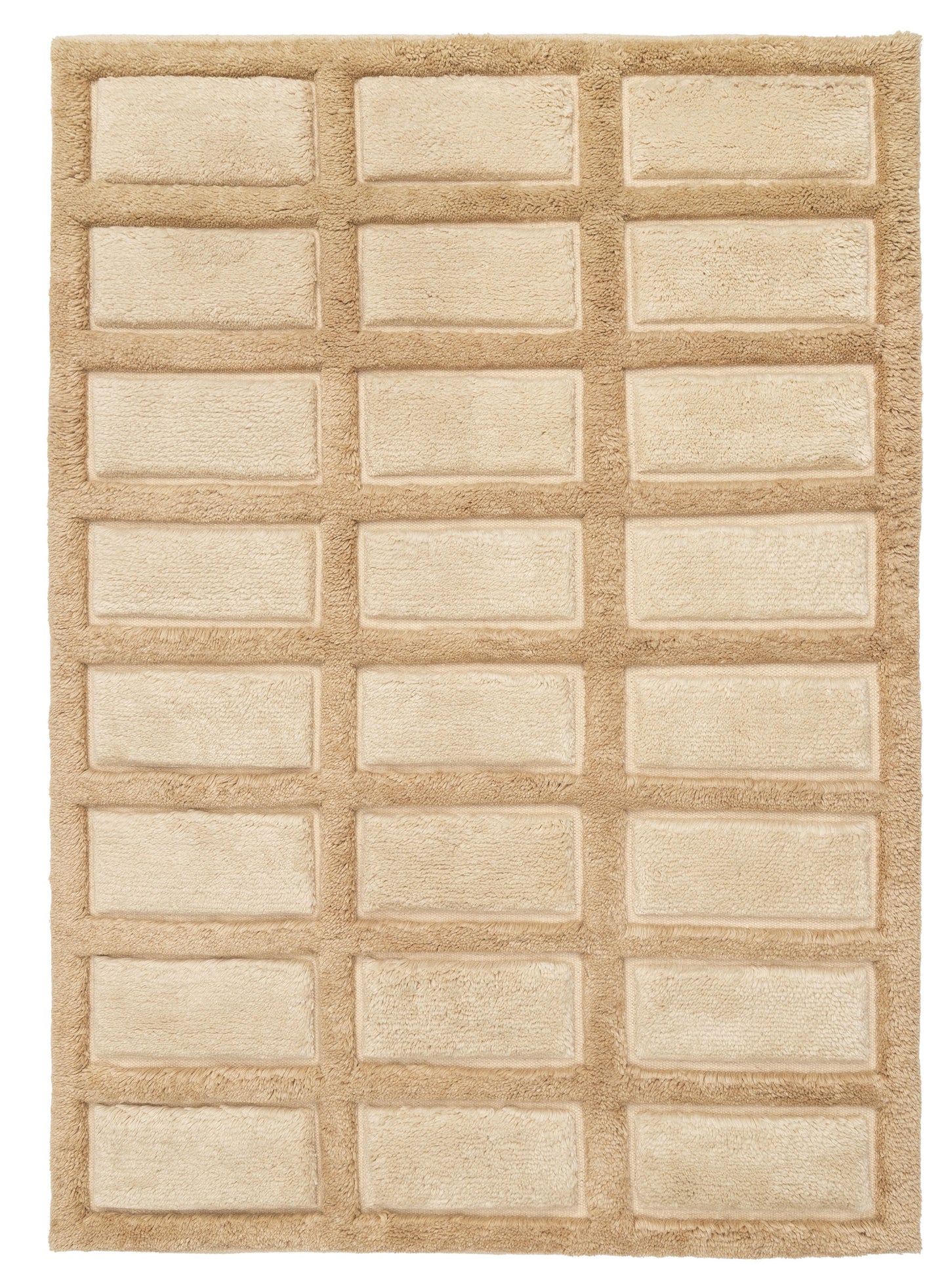Sontaya Dark Oat High-Low Shag Wool Rug