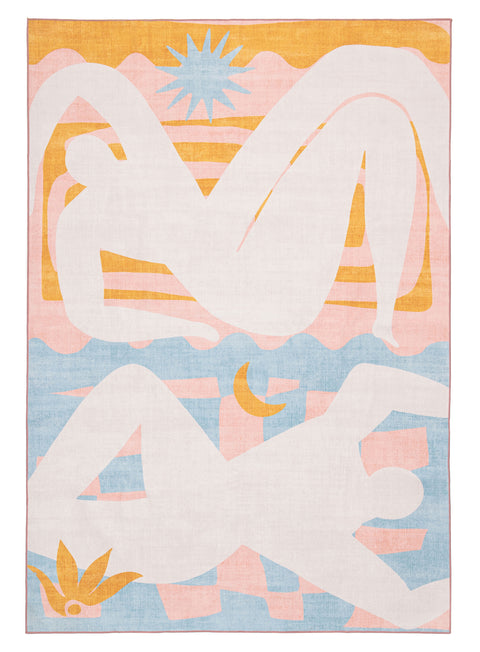 Sorata Pink and Blue Pastel Abstract Rug