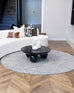 Soraya Grey Abstract Textured Round Rug