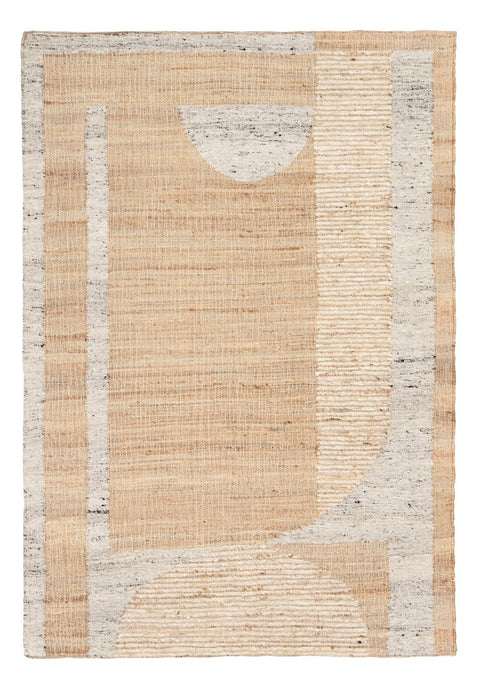 Soto Brown Cream and Grey Modern Jute Rug