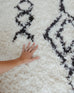 Tabitha Cream & Black Tribal Shag Rug