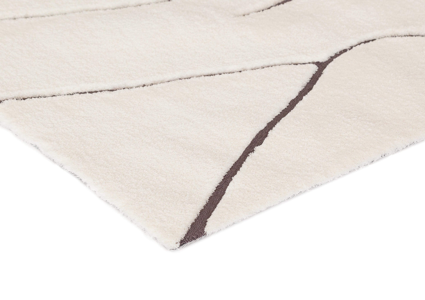 Tahlee Cream and Charcoal Grey Tribal Shag Rug