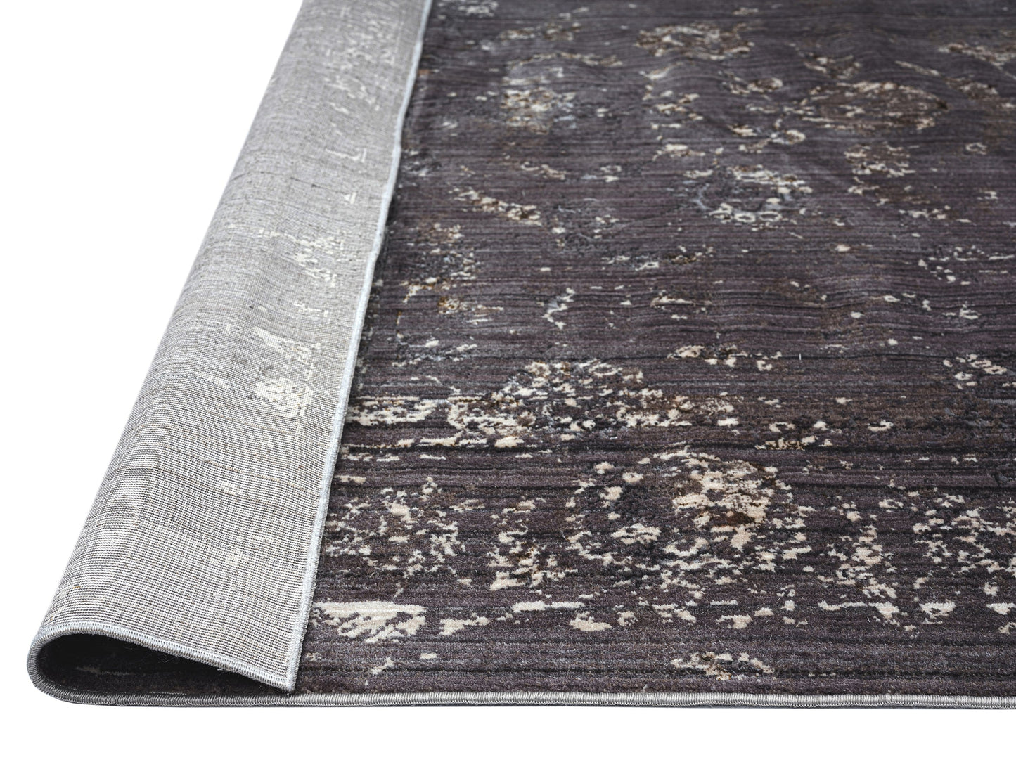 Tamara Dark Grey And Cream Floral Transitional Rug