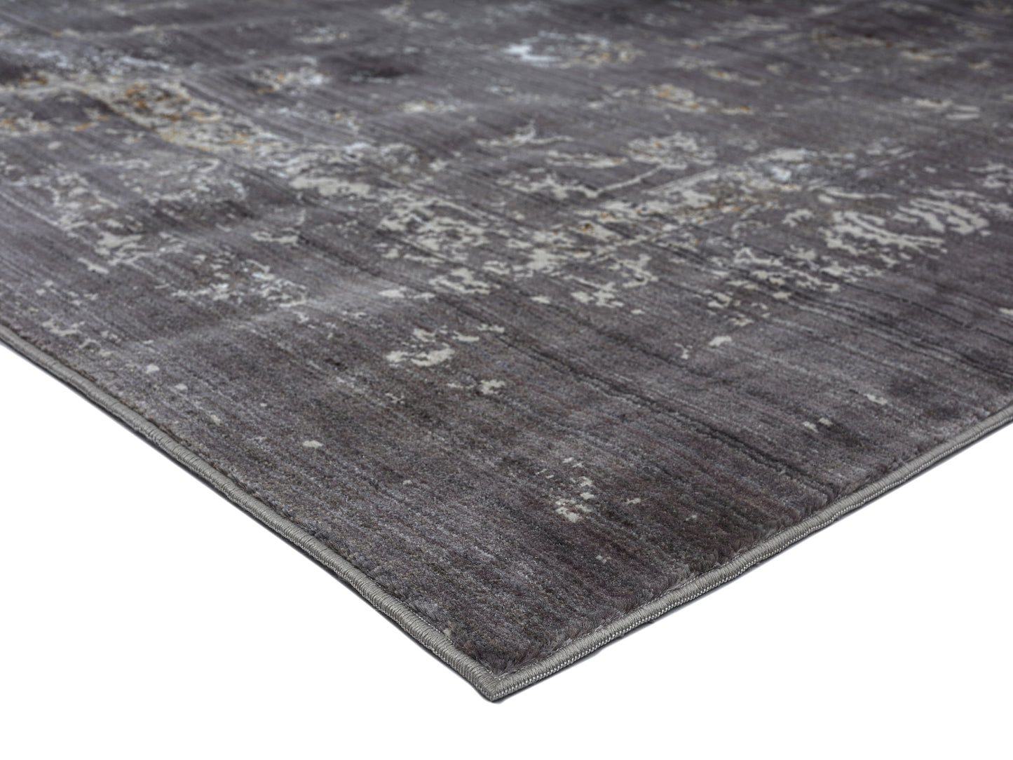 Tamara Dark Grey And Cream Floral Transitional Rug