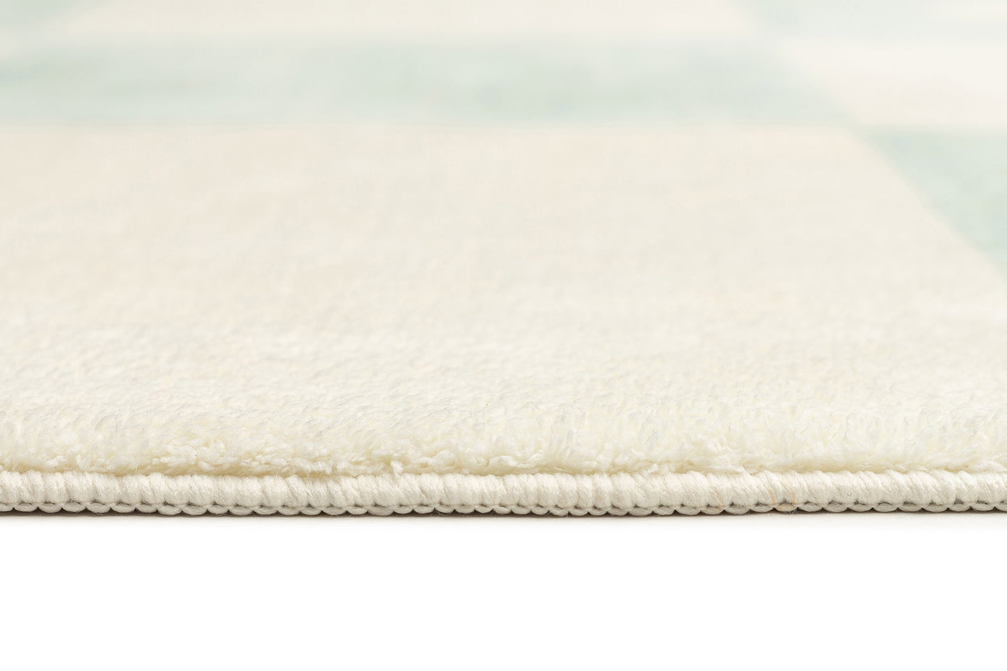 Tara Blue and Cream Checkered Washable Rug