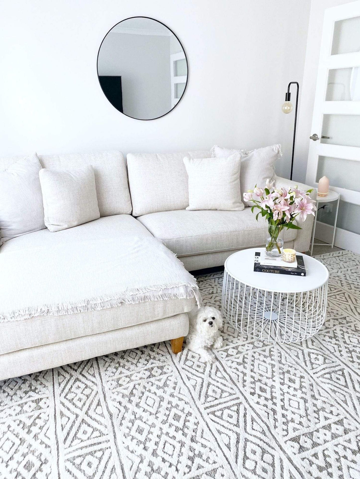 Tatiana Ivory and Grey Textured Tribal Rug