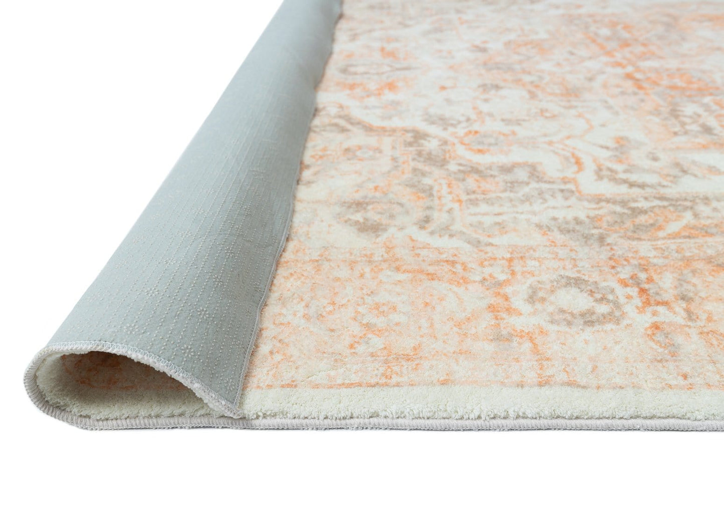Theodora Orange and Beige Distressed Washable Runner Rug