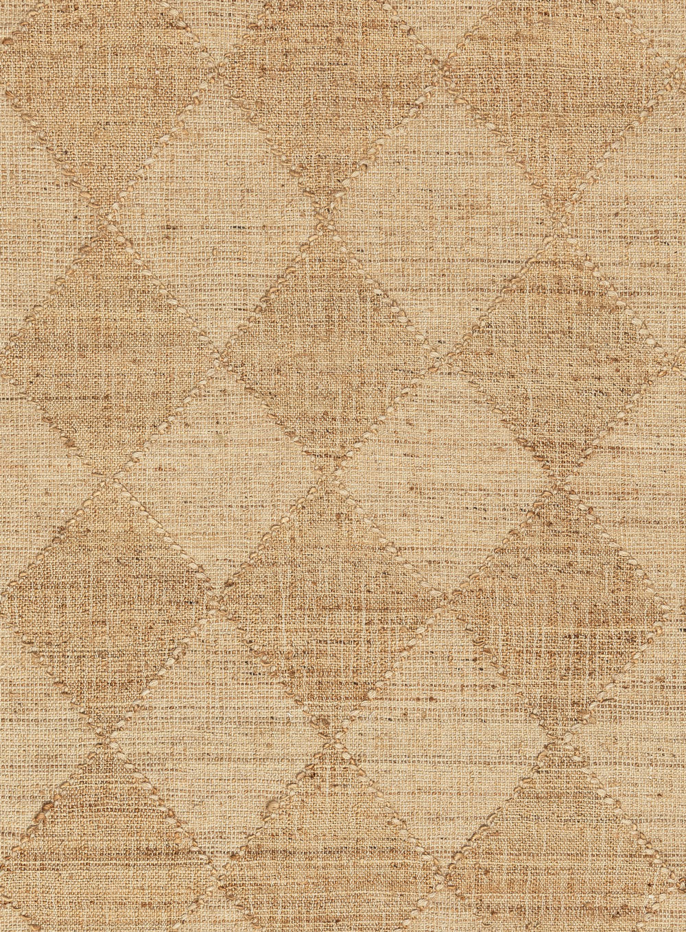 Thylanne Natural Raised Diamond Jute Wool Rug