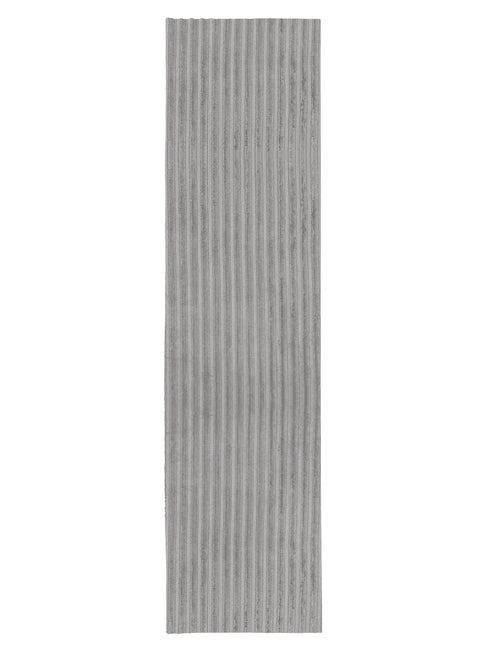 Tonca Grey Striped Washable Shag Runner Rug