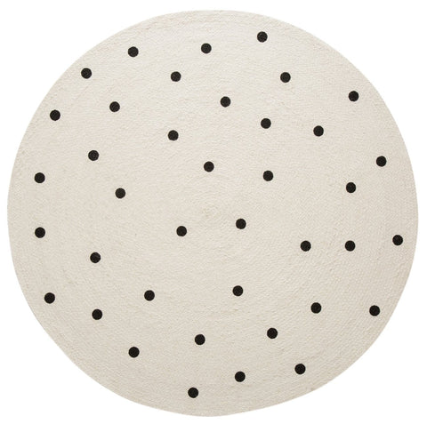 Totit Beige and Black Spotted Round Jute Rug*NO RETURNS UNLESS FAULTY