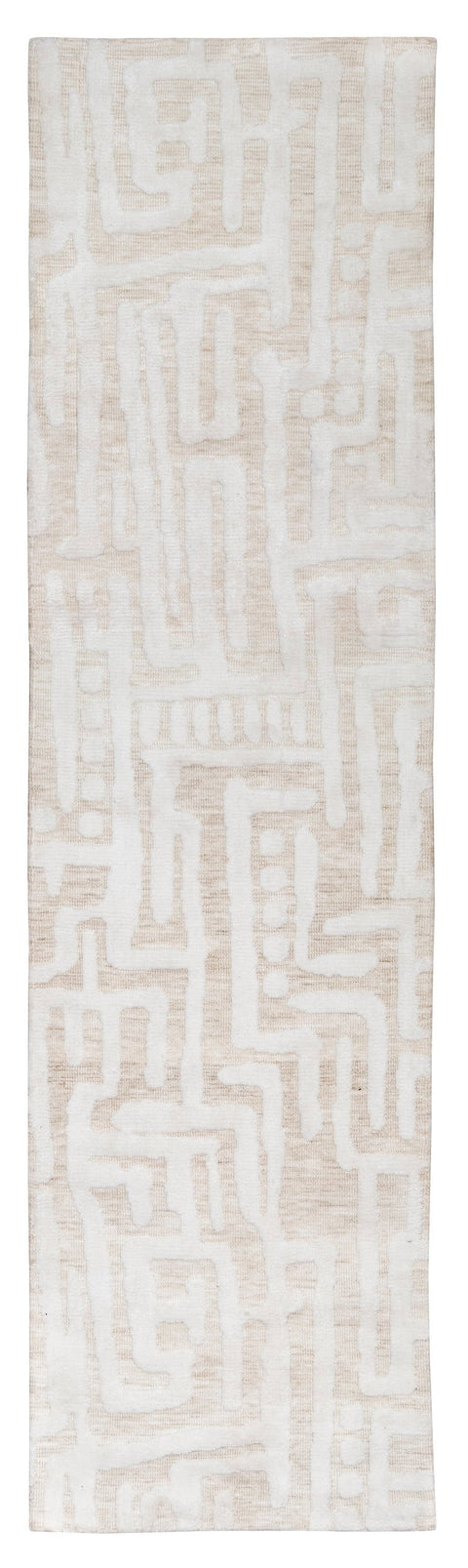 Trissa Beige and Ivory Abstract Tribal Runner Rug *NO RETURNS UNLESS FAULTY